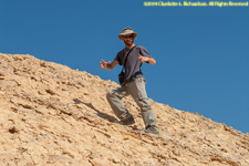 Rani climbing the ammonite wall