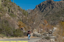 Paul hiking down the canyon road