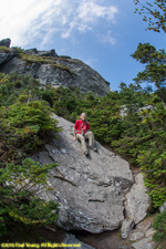 Charlotte climbing down