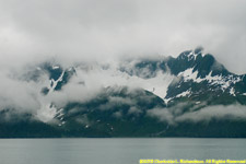 foggy and snowy mountains