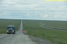 truck and pipeline